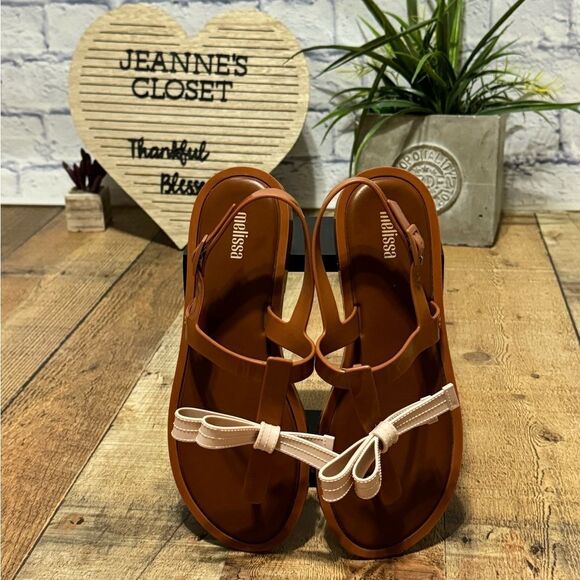 MELISSA SLIM SANDAL BROWN - Picture 3 of 9